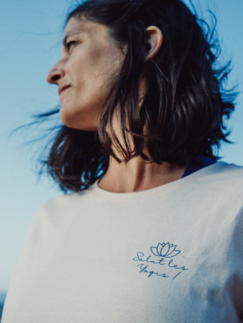 t-shirt de yoga pelican rose